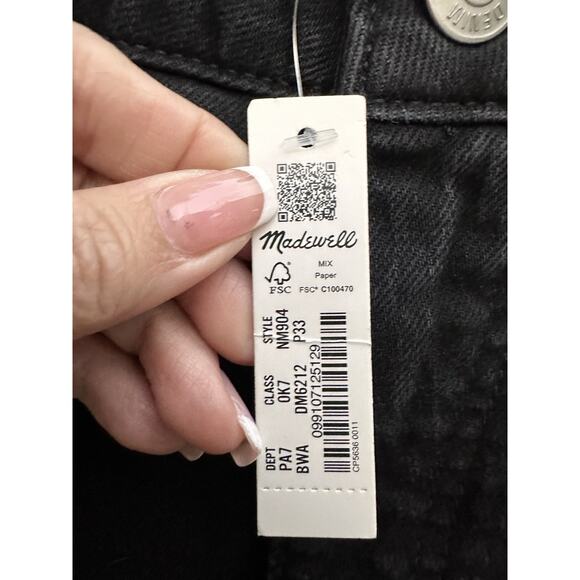 Madewell Curvy 90s Straight Jean Women's Size 33 Petite Black Faded Wash Y2K - Picture 9 of 13